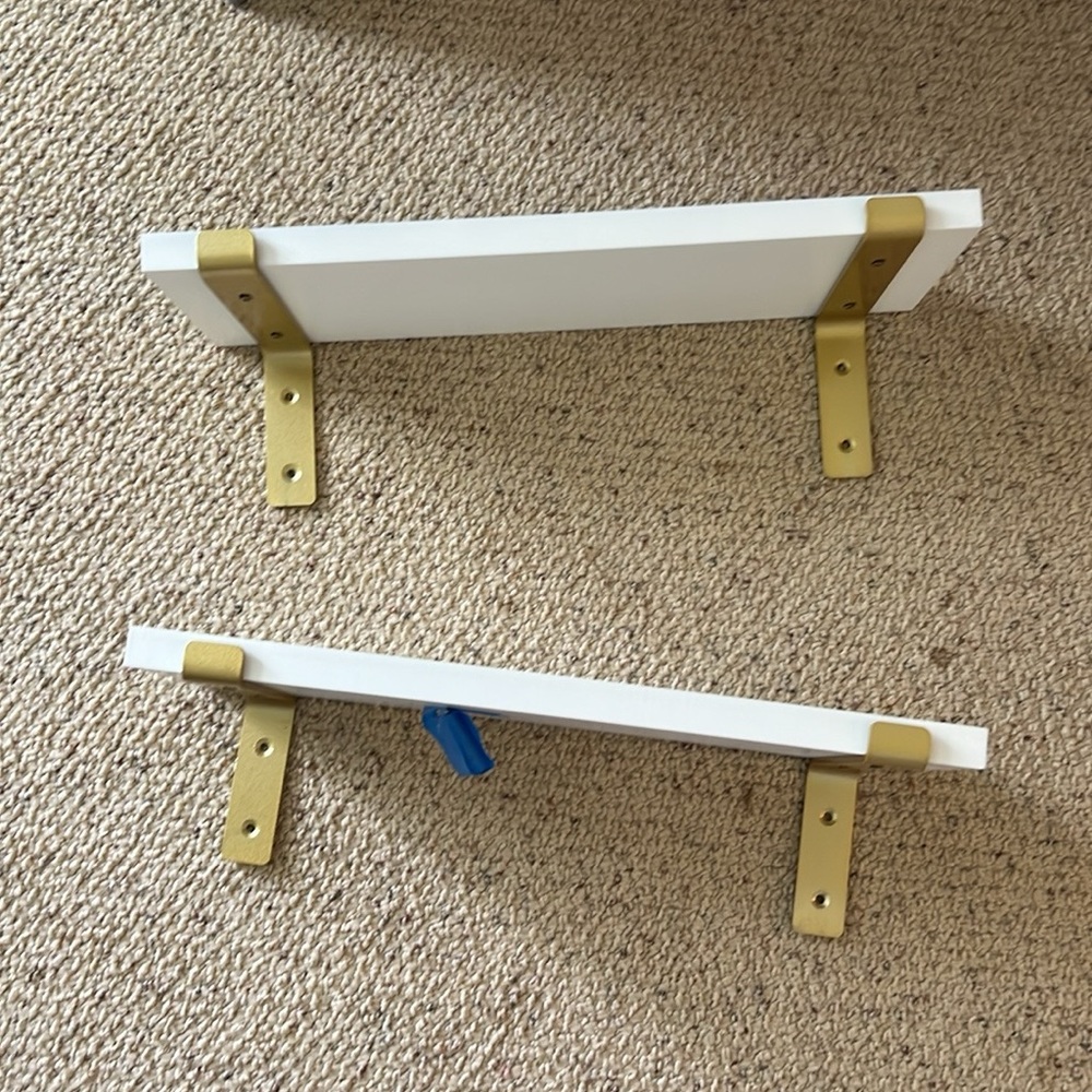 Modern White and Gold Wall Shelf
